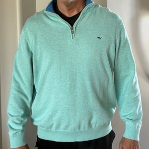 Vineyard Vines Mint Green Zip-Up Sweater